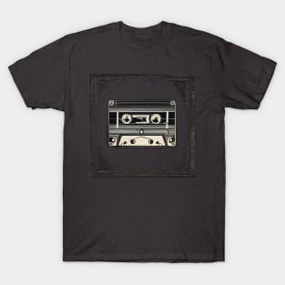 Woodblock Retro Cassette Tapes, Music Lover Shirt, Gift For Music Lovers, White Graphic Tee, Band T Shirt, 80s Retro Gifts, 90s Retro Gifts T-Shirt